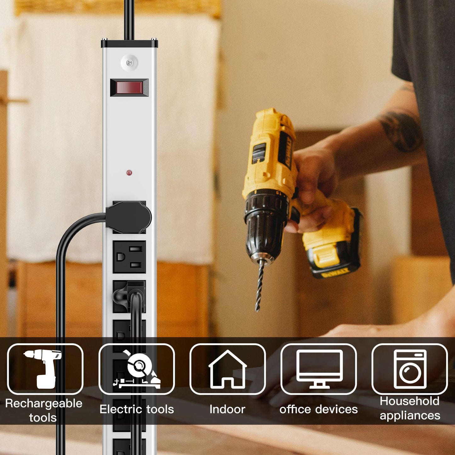 10 Outlet Metal Socket with USB port