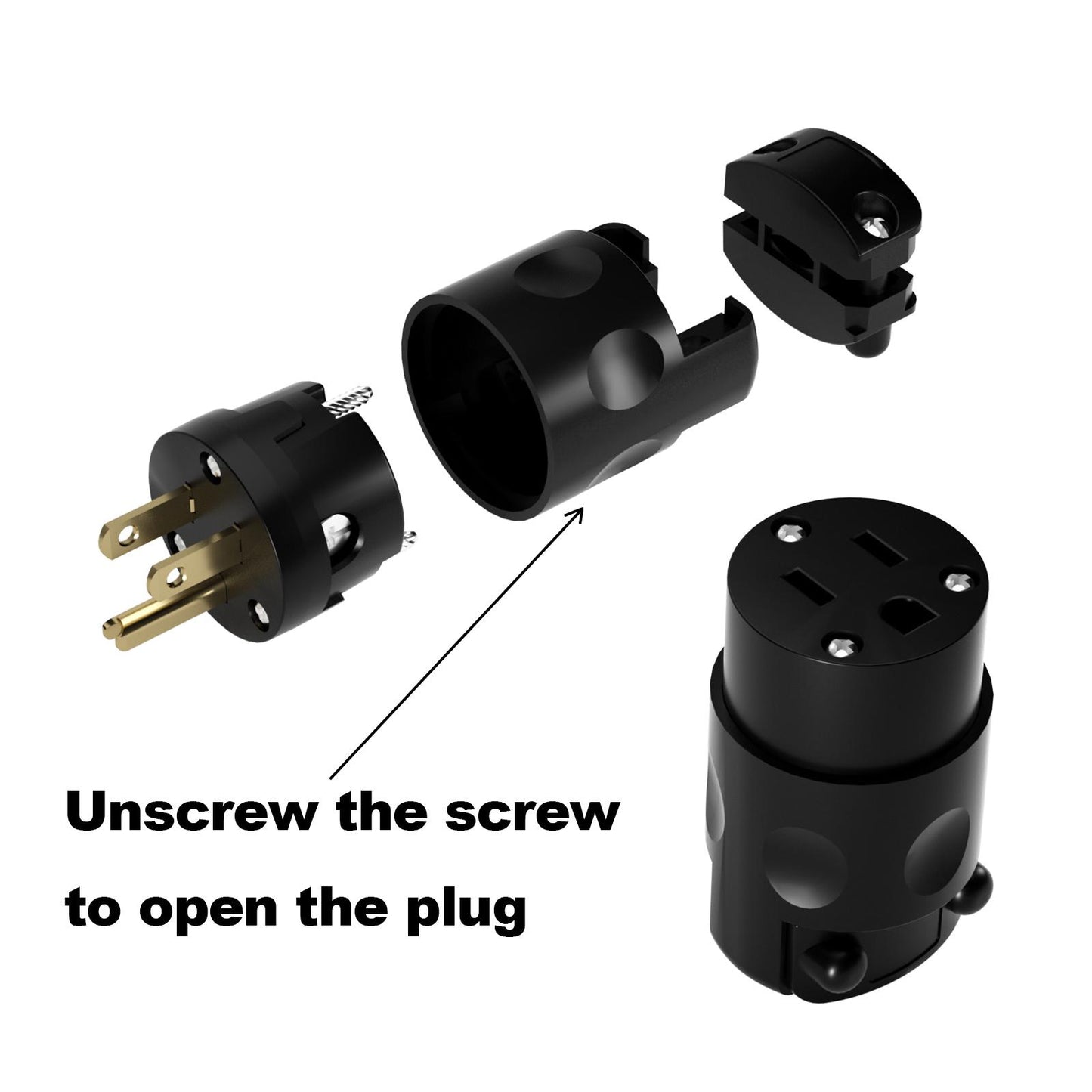 3 Prong Replacement Plug Connector Set 5Pack