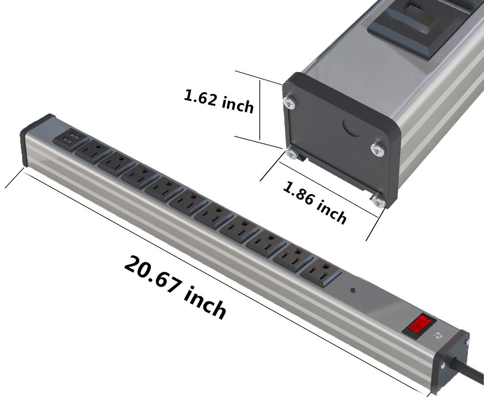 10 Outlet Metal Socket with USB port