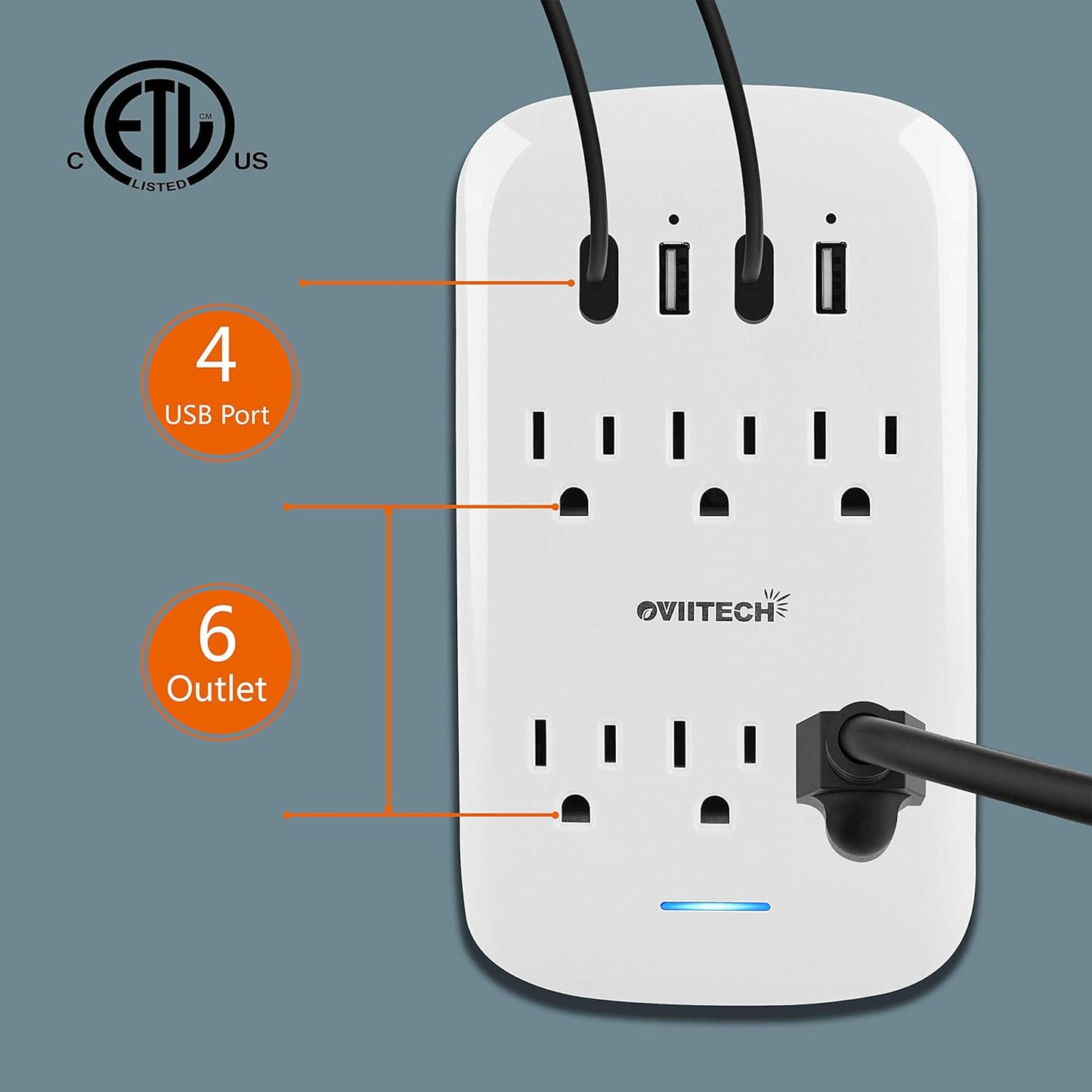 6 Outlet Extender with USB Ports
