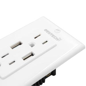 2 Pack Wall Mount Charger USB Outlet