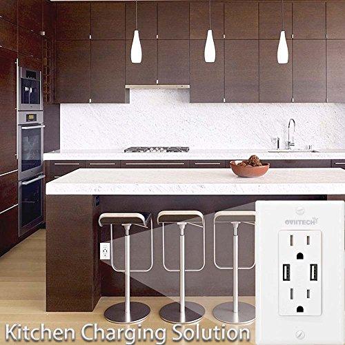 2 Pack Wall Mount Charger USB Outlet