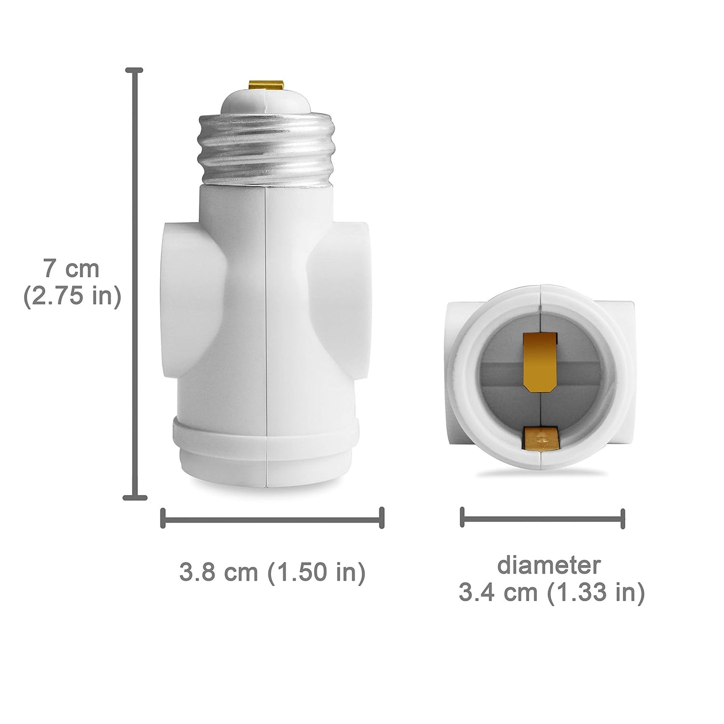 2 Outlet Light Socket 3 Pack