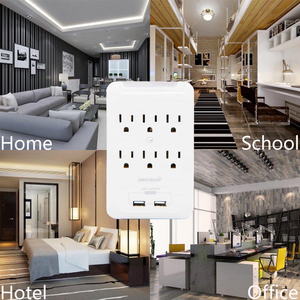 Wall Mount Outlet Adapter 6AC/2U