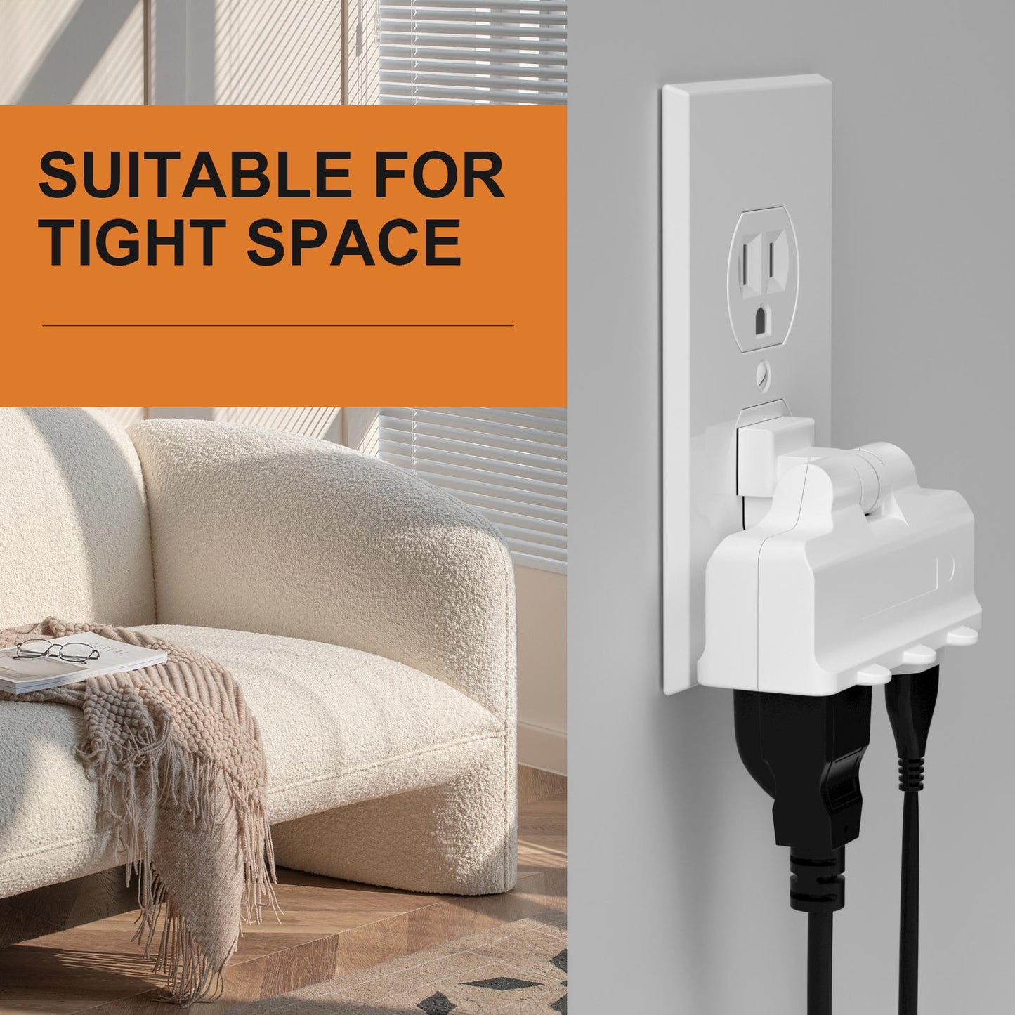 3 Outlet Swivel Wall Adapter