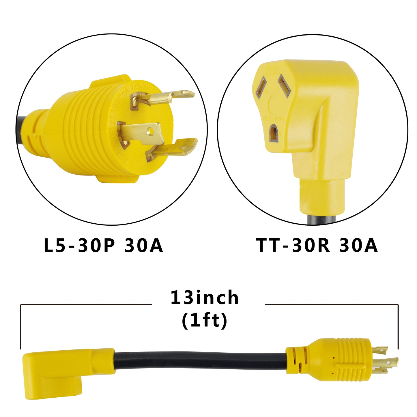 3 Prong RV Generator Adapter Cord