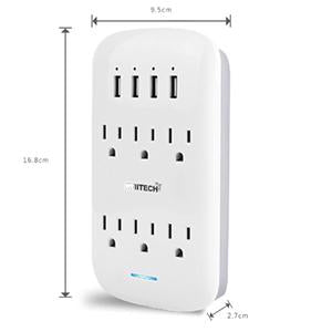 6 Outlet Extender with USB Ports