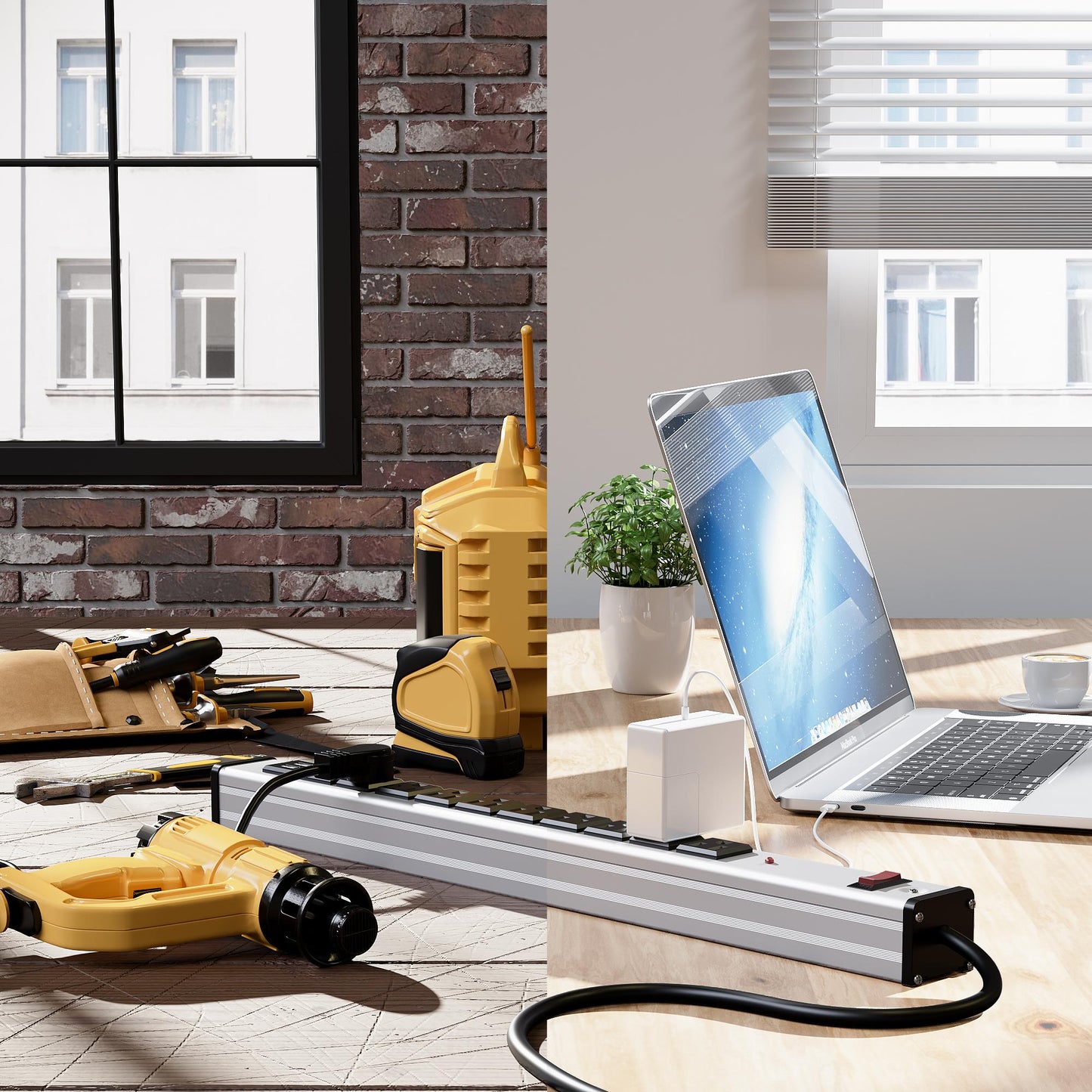 10 Outlet Metal Socket with USB port