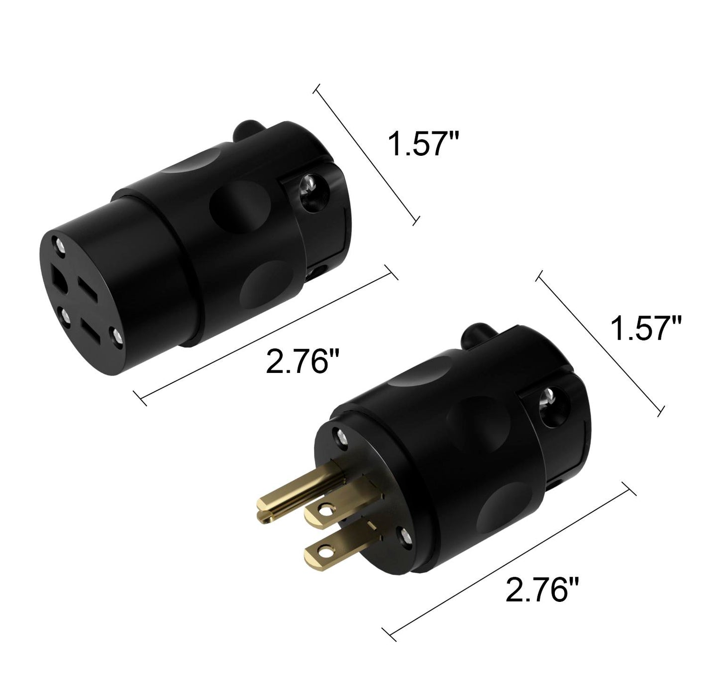 3 Prong Replacement Plug Connector Set 5Pack