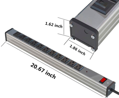 10 Outlet Metal Socket with USB port