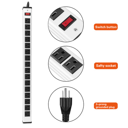 16 Outlets Metal Power Strip