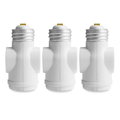 2 Outlet Light Socket 3 Pack