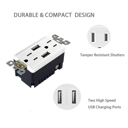 Wall Charger with USB 2Pack